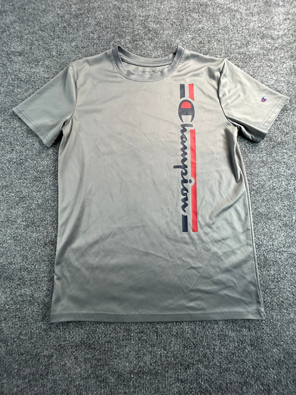 Champion Youth Medium Gray Athletic T Shirt Boys Performance Short Sleeve Tee